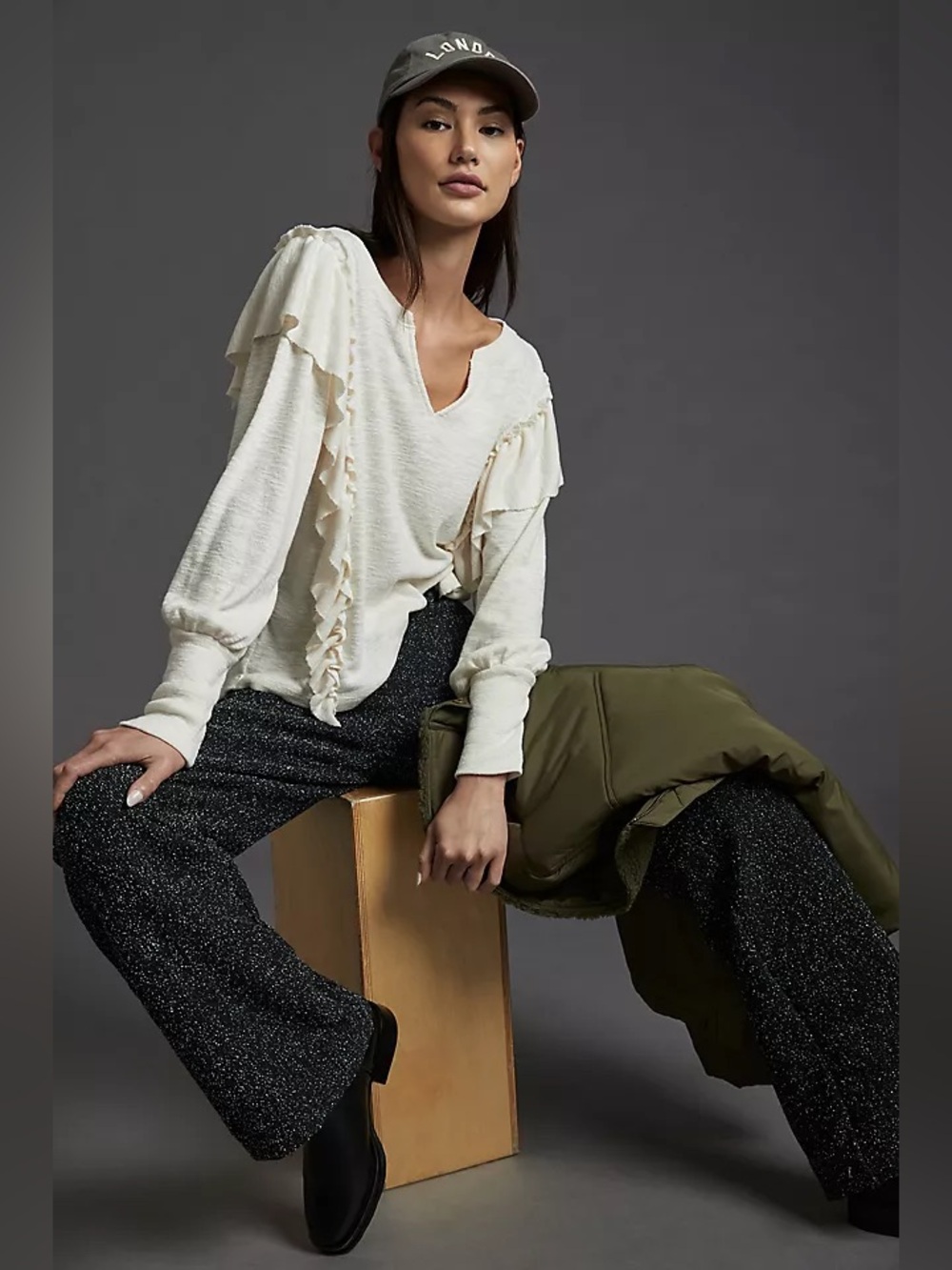 Anthropologie Pilcro Cozy Popover Top.